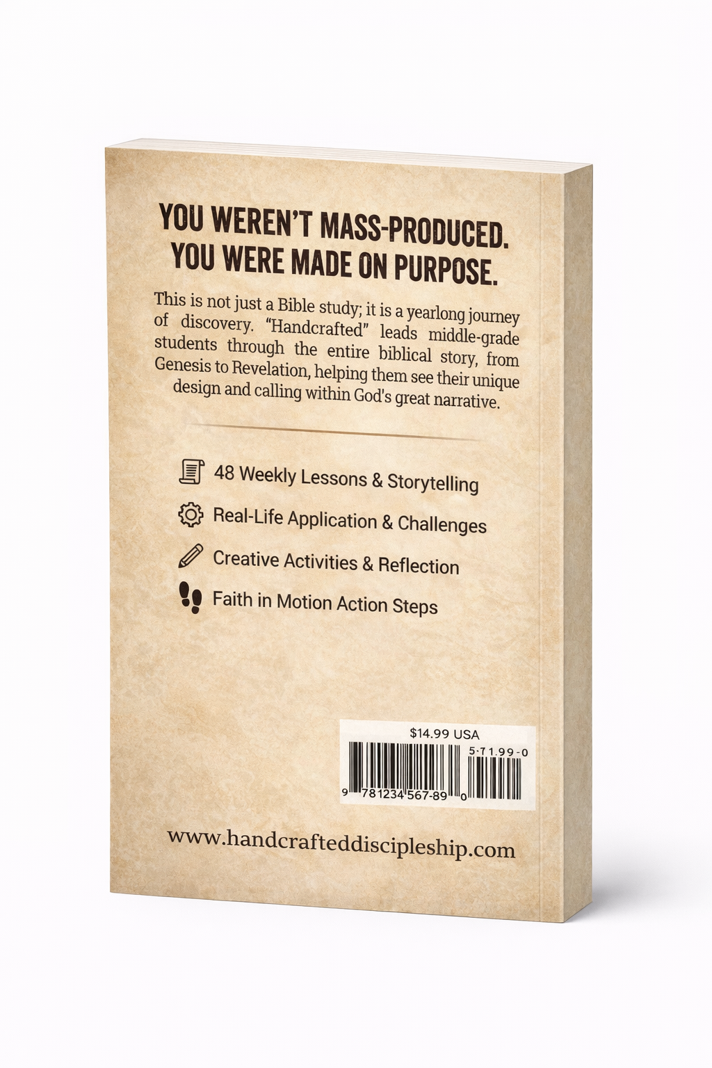 Handcrafted: A 48-Week Guide to Biblical Discipleship | Christian Curriculum for Middle School, Homeschool & Sunday School