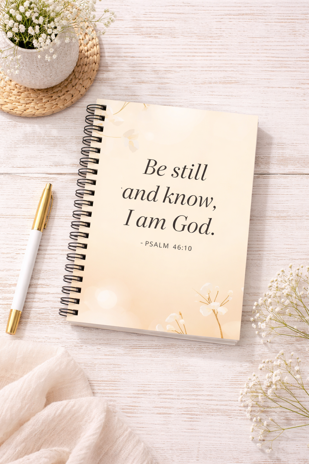 Be Still and Know Christian Journal for Women | Psalm 46:10 Spiral Notebook for Prayer, Bible Study & Daily Devotion