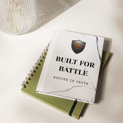 Christian Hardcover Journal – Built for Battle, Rooted in Truth | Faith Notebook for Men | Lined Bible Journal