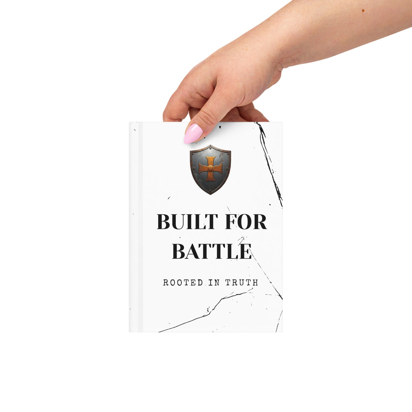 Christian Hardcover Journal – Built for Battle, Rooted in Truth | Faith Notebook for Men | Lined Bible Journal