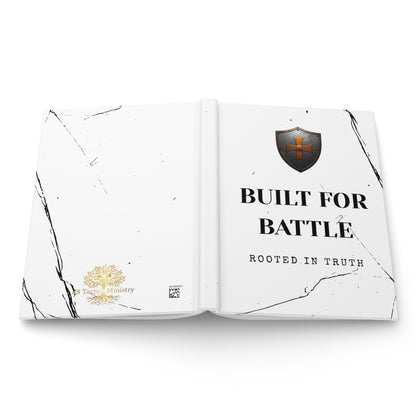Christian Hardcover Journal – Built for Battle, Rooted in Truth | Faith Notebook for Men | Lined Bible Journal