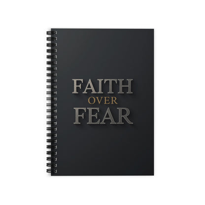 Faith Over Fear Christian Notebook for Men | Spiral Journal | Bible Verse Notebook | Christian Gift for Men | Daily Devotional Journal | Scripture Notebook